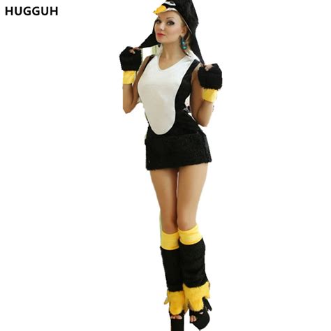 Hugguh New Female Clothing Sexy Women Dress Animal Penguin Costume Role