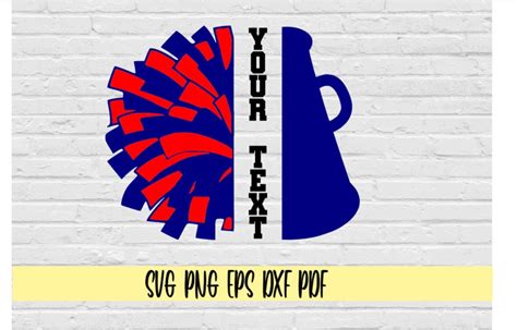 Half Megaphone And Pom Pom Svg Cheer Cone Png Svg Cheerleader Etsy