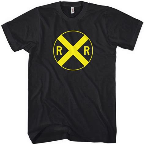 Railroad Crossing T Shirt Men And Unisex Railway Sign Tee Etsy