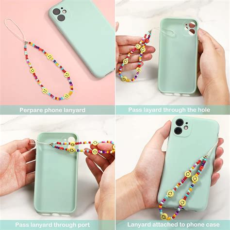 6 Stücke Handy Charm Kette Perlen Handy Lanyard Handgelenk Gurt Perlen