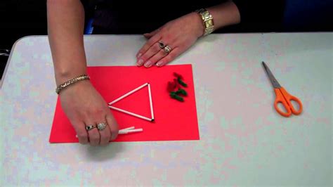 How To Make 4 Equilateral Triangles Using 6 Art Straws Youtube