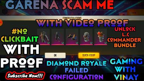 Freefire Garena Scam Me Why Unlock L C Commander Bundle Diamond