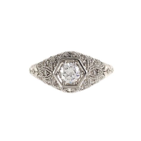 Tamara G Designs | Engraved Vintage Pavé Ring