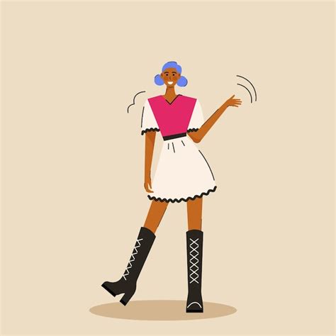 Chica De Moda Ilustraci N Retro Vector Premium