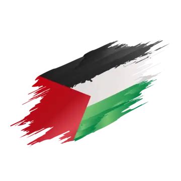 Palestine Brush Flag Grunge Red White Black Green Colors Vector