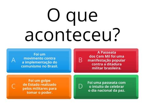 Grupo Passeata Dos Cem Mil No Brasil Quiz