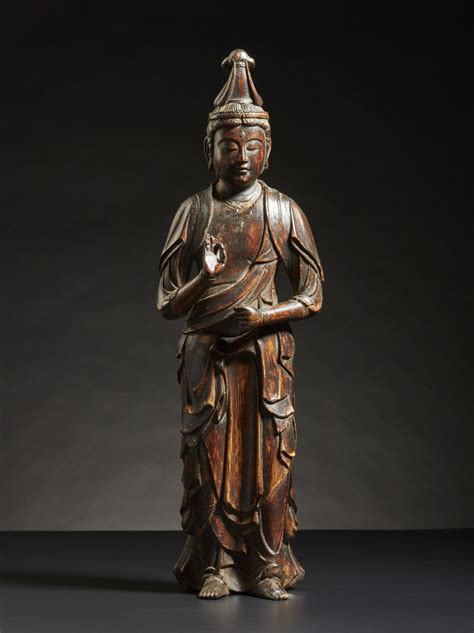 Scultura In Legno Raffigurante Guanyin Giappone Xix Secolo Arte Cinese