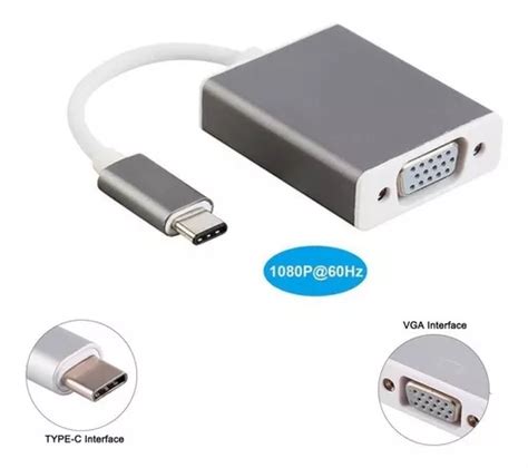 Cabo Adaptador Usb Tipo C Macho Para Vga F Mea Macbook