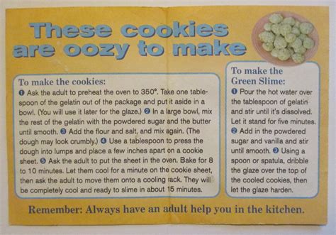 Nickelodeon Slime Cookies (Recipe from Nickelodeon Magazine) : r ...