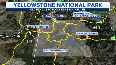 Major Flooding Rockslides Force Closure Of All Entrances To Yellowstone National Park Fox Weather