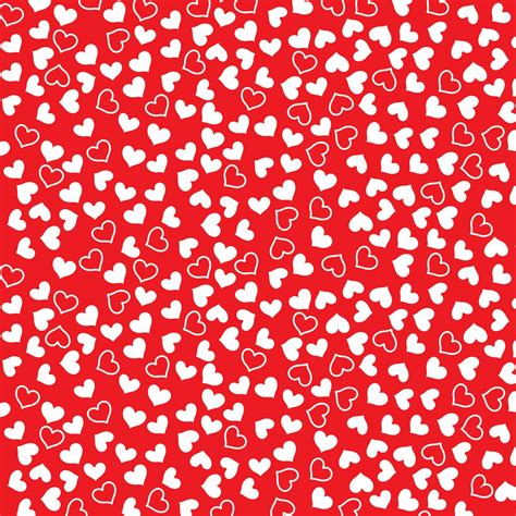 Seamless Stylish Red Pattern With Hearts Vector Illustration