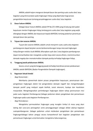 Analisa Mengenai Dampak Lingkungan AMDAL PDF