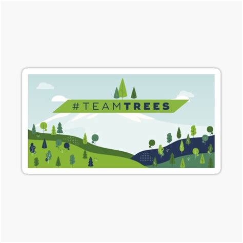 "#teamtrees (logo #1)" Sticker for Sale by becroft | Redbubble