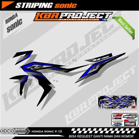 Jual Sonic R Stiker Striping Premium Motor Keren Lis Variasi Sonic