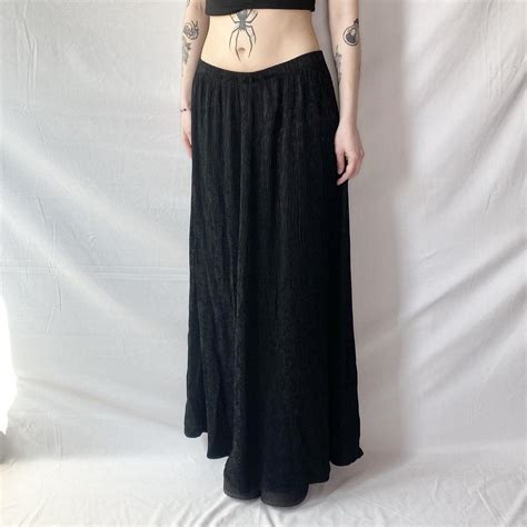 Vintage Whimsigoth Floral Maxi Skirt Vintage S Depop