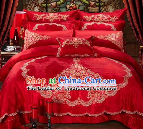 Traditional Asian Chinese Style Wedding Article Bedding Flowers Sheet