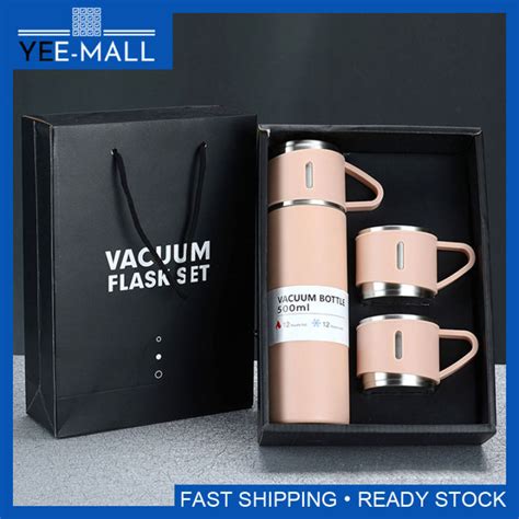 Ml Thermal Flask Bottle Stainless Steel Gift Box Set Vacuum Flask Mug Thermos Hot Cold