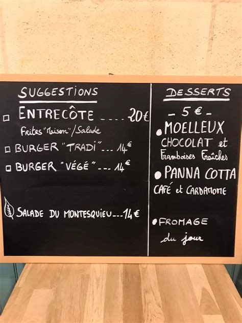 Menu Au Le Montesquieu Pub Et Bar Libourne