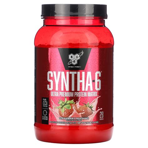 Bsn Syntha 6 Ultra Premium Protein Matrix Strawberry Milkshake 2 91 Lbs 1 32 Kg