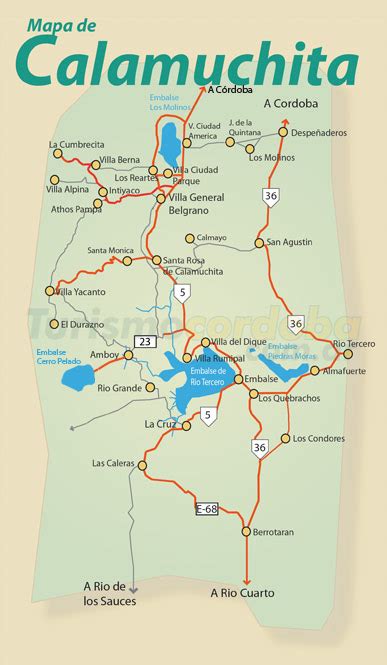 Mapa De Calamuchita C Rdoba