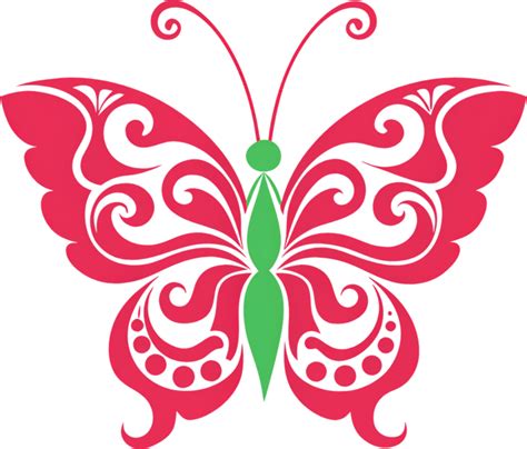 Vibrant Damask Butterfly Stencil Clipart Adds Elegant Flair Ai