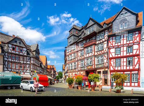 Market Place In Butzbach Germany Stock Photo Alamy
