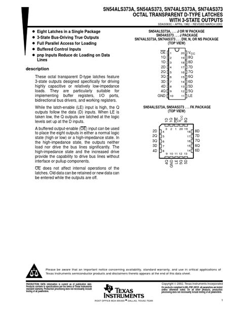 Sn Als A Datasheet Quadruple Input Positive Nand Buffers