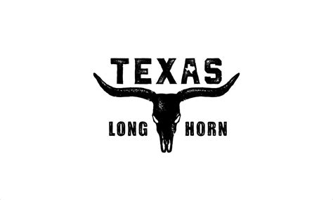 Texas Longhorn Country Western Bull Cattle Vintage Label Logo Design