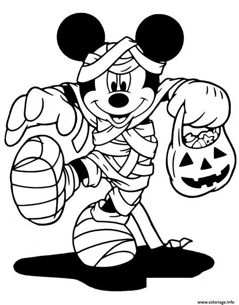 Coloriage Mickey Mouse La Momie Disney Halloween JeColorie