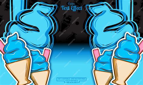 Premium Vector Seamless Cute Blue Ice Cream Hand Drawn Pattern Background