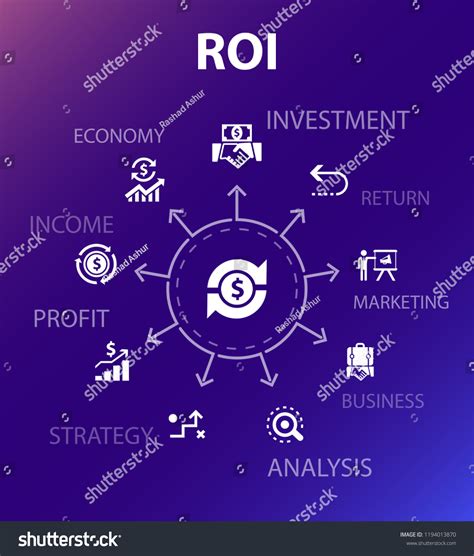 roi concept template modern design style stock vector royalty