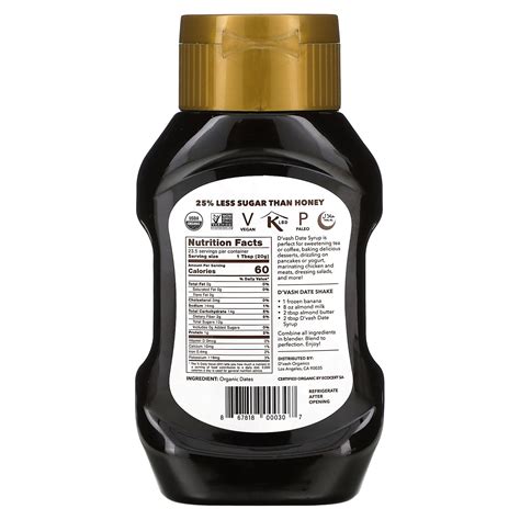 D Vash Organics Organic Date Syrup Oz G