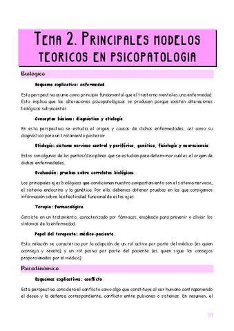 Psicopatologia Tema Explicacion Pdf