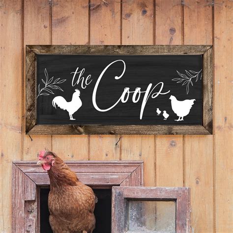 The Coop Chicken Coop Sign Sign For Chicken Coop Farmhouse Sign Rustic Wood Framed Sign