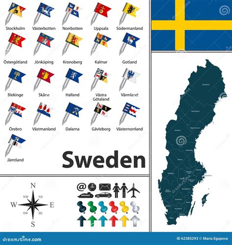 Map Of Sweden Stock Vector Illustration Of Vasterbotten