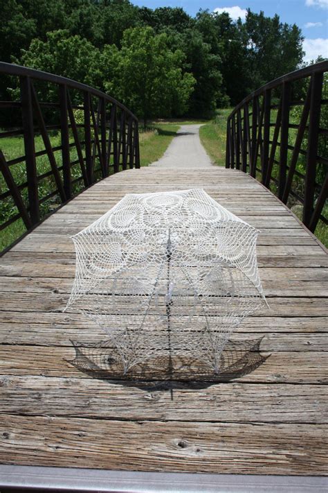 Ivory Lace Crochet Flower Umbrella Parasol Etsy Umbrellas