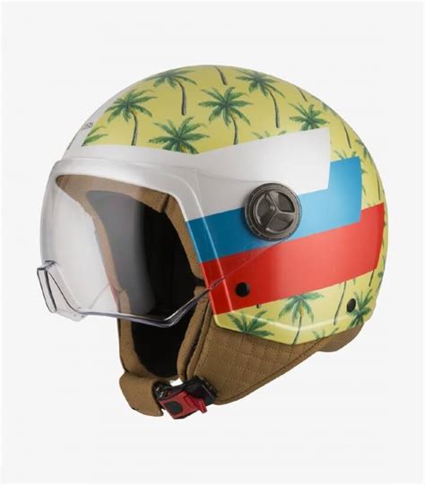 NZI Zeta 2 Optima Palm Beach Yellow Matt Open Face Helmet