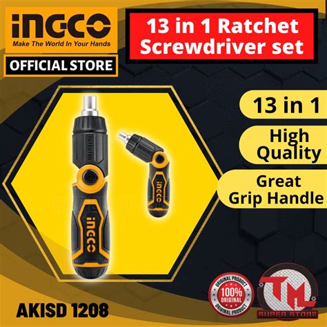 Ingco Ratchet Screwdriver Set In Akisd Tm Ss Shopee