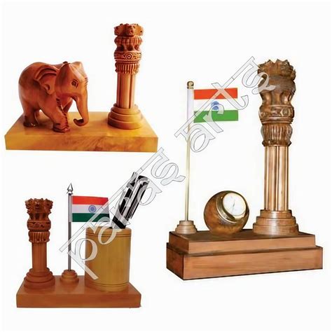 Antique Looking Ashoka Pillar With Flag At Rs Wooden Ashoka