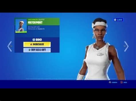 Match Point Outfit Uncommon V Bucks Fortnite Season Youtube