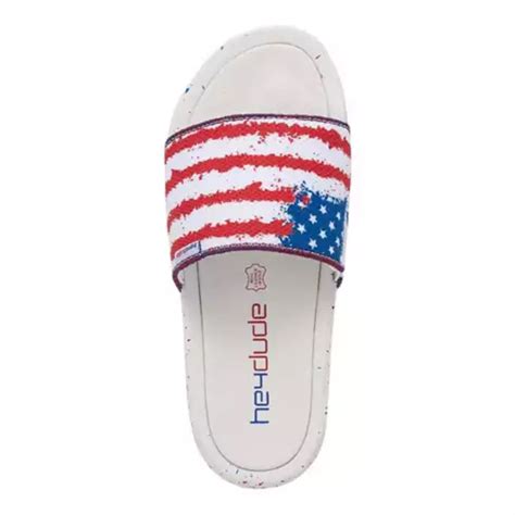 Womens Hey Dude Peggy Flag Slide Sandals