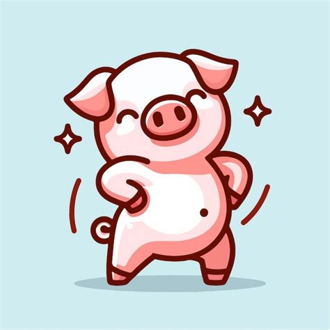 Premium Vector Cute Pig Cartoon Character Mascot