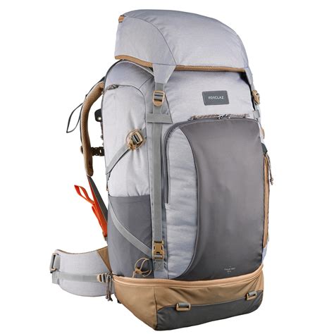 Sac Dos Trekking Travel Litres Femme Cadenassable Gris Forclaz