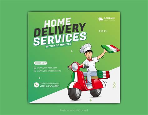 Premium Vector Home Delivery Service Social Media Post Design Template