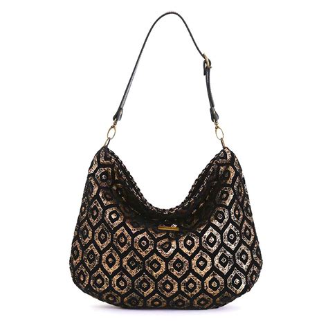 Gold Metallic Hobo Bag Fabric And Leather British Made Umpie Handbags