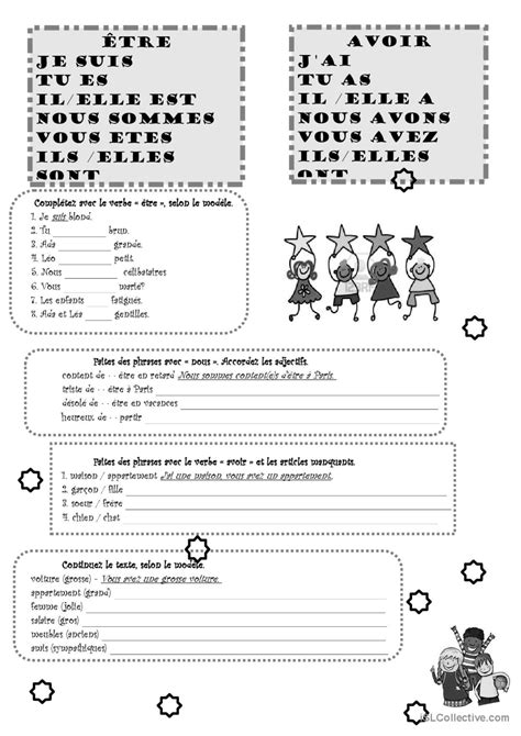 Verbes Tre Et Avoir Fran Ais Fle Fiches Pedagogiques Pdf Doc