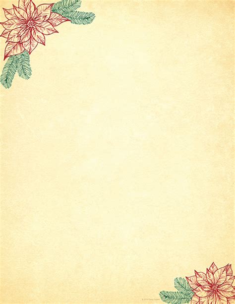 Great Papers Poinsettia Design Foil Letterhead Ct