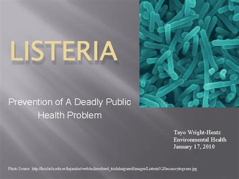 LISTERIA Prevention of A Deadly Public Health Problem