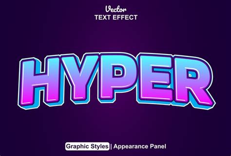 Premium Vector Hyper Text Effect With Graphic Style And Editable
