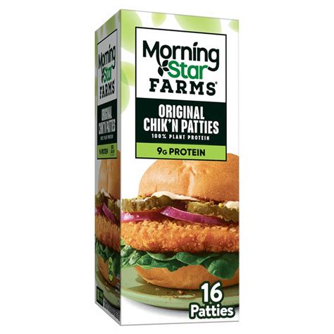 Morning Star Farms Meatless Chicken Patties Vegan Plant Based Protein